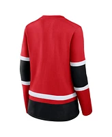 Fanatics Women's Red Chicago Blackhawks Prime Time Lace-Up Long Sleeve T-Shirt