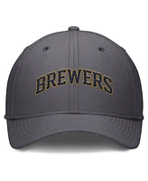 Nike Men's Gray Milwaukee Brewers Swoosh Performance Flex Hat