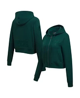 Pro Standard Women's Hunter Green Milwaukee Bucks Triple Tonal Full-Zip Hoodie