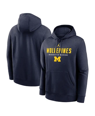 Jordan Men's Navy Michigan Wolverines Primetime Dynamic Mascot Club Fleece Pullover Hoodie