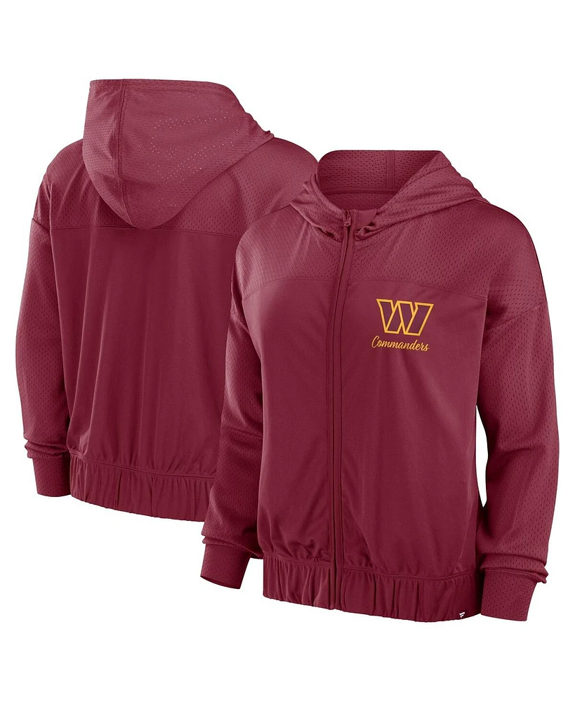 Fanatics Women's Burgundy Washington Commanders Script Lock Full-Zip Hoodie