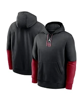 Jordan Men's Black/Crimson Oklahoma Sooners 2024 Sideline Club Pullover Hoodie