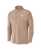 Nike Men's Tan Chicago Bulls 2024/25 City Edition Authentic Coaches Performance Half-Zip Top