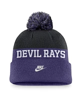 Nike Men's Purple Tampa Bay Rays Rewind Peak Cuffed Knit Hat with Pom