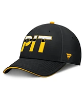 Fanatics Men's Black/Gold Pittsburgh Penguins Authentic Pro Rink Team Code Flex Hat