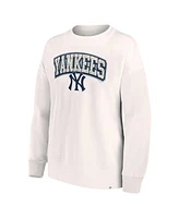 Fanatics Women's Cream New York Yankees Leopard Pullover Sweatshirt