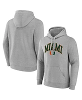 Fanatics Men's Gray Miami Hurricanes Arched Logo Pullover Hoodie