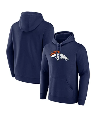 Fanatics Men's Navy Denver Broncos Primary Logo Fleece Pullover Hoodie