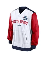 Nike Men's White/Navy Chicago White Sox Rewind Warmup V-Neck Pullover Jacket