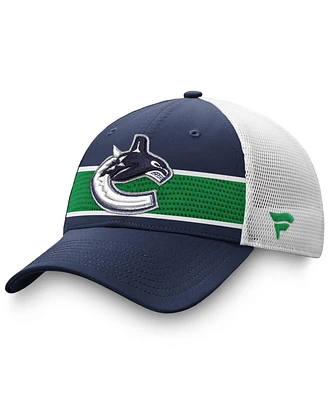 Fanatics Men's Blue/Green Vancouver Canucks 2020 Nhl Draft Authentic Pro Structured Adjustable Trucker Hat