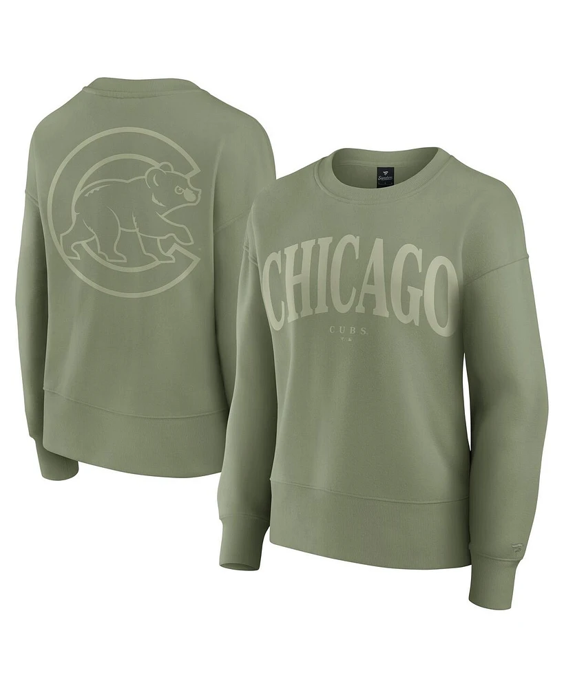 Fanatics Women's Green Chicago Cubs Elements Flow Pullover Sweatshirt