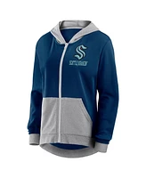 Logo Athletic Women's Deep Sea Blue Seattle Kraken Hit It French Terry Full-Zip Hoodie