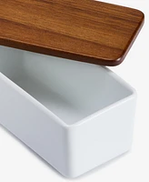 The Cellar Whiteware James Collection Lidded Butter Dish, Exclusively at Macy's