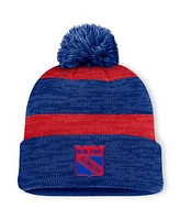 Fanatics Men's Navy/Red New York Rangers Fundamental Red Line Cuffed Knit Hat with Pom