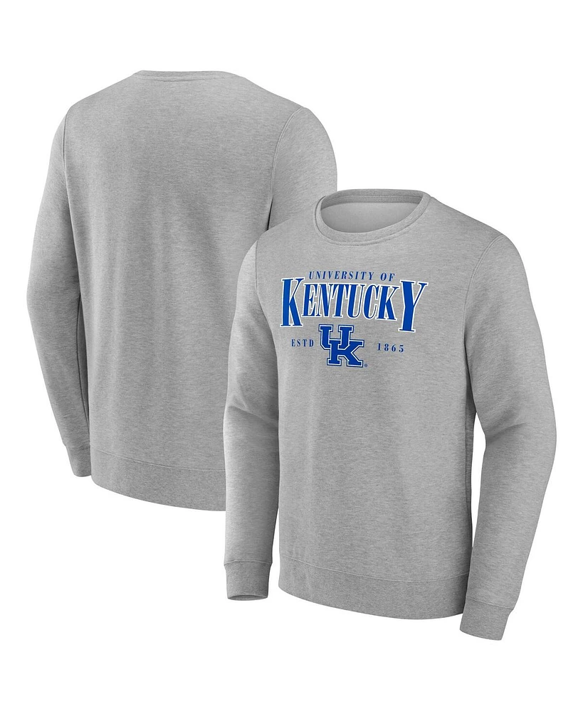 Fanatics Men's Gray Kentucky Wildcats True Classics Act Fast Fleece Pullover Sweatshirt