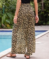 Cupshe Women's Leopard Print Straight Leg Cover-Up Pants