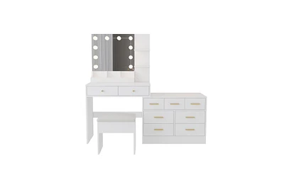 Makeup Vanity with Lights – Led Lighted Dressing Table with Storage for Bedroom or Makeup Area