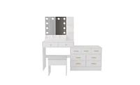 Makeup Vanity with Lights – Led Lighted Dressing Table with Storage for Bedroom or Makeup Area