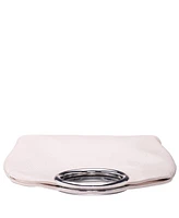 Nina Metal Handles Embossed Snake Hobo Bag