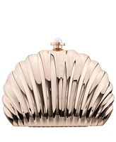 Nina Seashell Metal Minaudiere Clutch