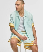 Mode Of One Mens Contrast Trim Camp Shirt Shorts Exclusively At Macys