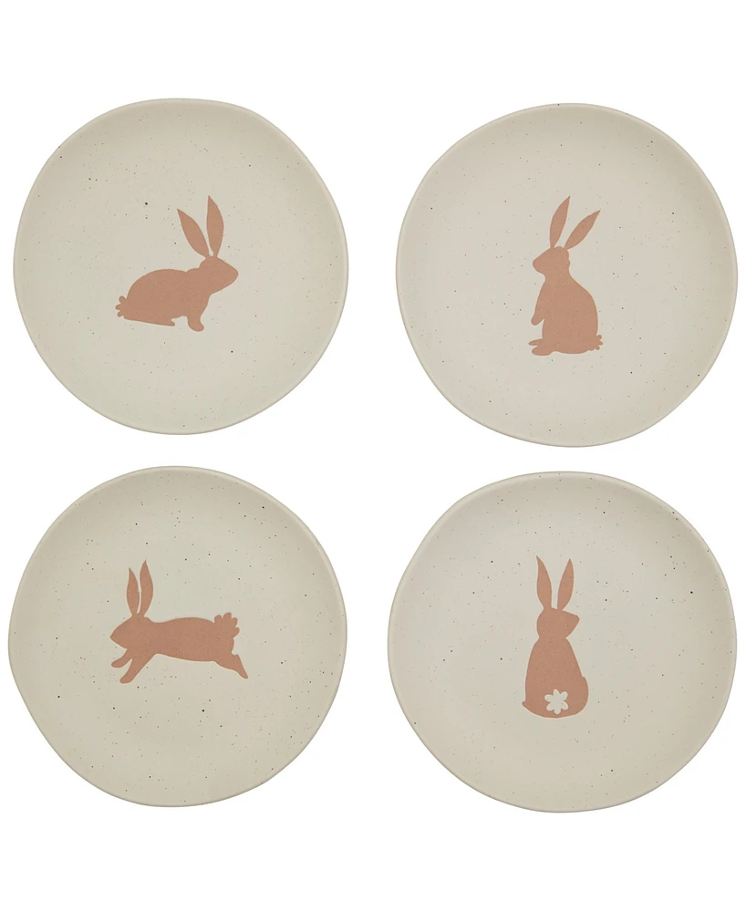 Haven 6" Easter Bunny Stoneware Appetizer Plates, Set of 4