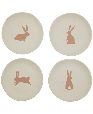 Haven 6" Easter Bunny Stoneware Appetizer Plates, Set of 4