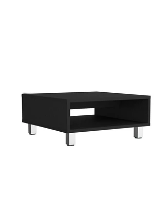 Chiniak Coffee Table, 1 shelf, 4 legs, Black