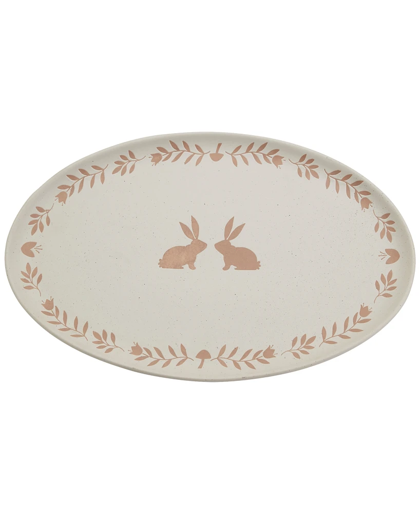Haven 16" Easter Bunny Ceramic Oval Serving Platter