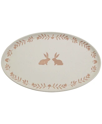 Haven 16" Easter Bunny Ceramic Oval Serving Platter