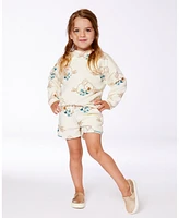 Deux par Big Girls Printed French Terry Sweatshirt Off-White And Koala