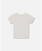 Deux par Baby Girls Crinkle Short Sleeve Top White