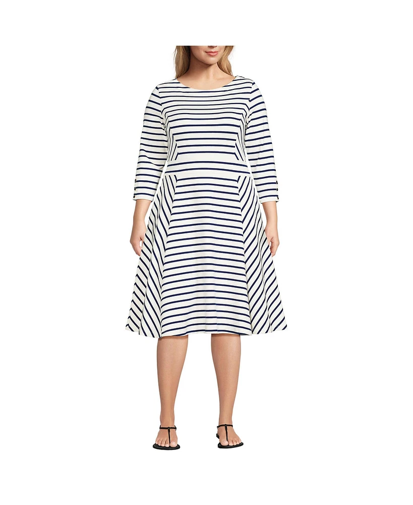 Lands' End Plus Starfish 3/4 Sleeve Dress