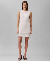 Calvin Klein Womens Sleeveless Tailored Knit Tunic Miniskirt