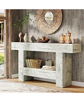 Tribesigns 63-Inch Long Console Table, Farmhouse Entryway Table with Storage, Rustic Wood Sofa Table Behind Couch Table for Living Room, Foyer, Hallwa