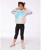 Deux par Toddler Girls Printed Capri Legging Black And Multicolored Gummies - Toddler|Child