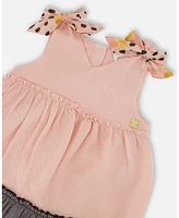 Deux par Toddler Girls Tiered Dress With Bows Pink And Black - Toddler|Child