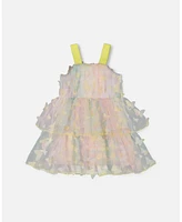 Deux par Toddler Girls Tiered Printed Mesh Dress Multicolored With Butterflies - Toddler|Child