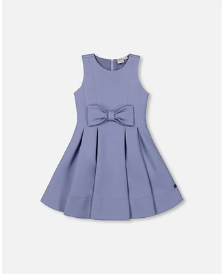 Deux par Toddler Girls Neoprene Bow Dress Old Blue - Toddler|Child