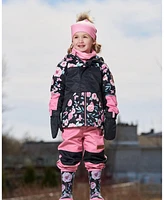 Deux par Toddler Girls Two-Piece Mid-Season Outerwear Set Pink, Black, And Flowers - Toddler|Child