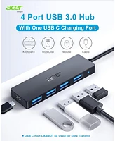 acer Usb Hub, 4 Ports Multiple Usb 3.0 Hub, Usb Data Hub for Laptop with Usb C Power Port, Usb Extender for A Port Laptop, Windows, Linux, acer Pc, an
