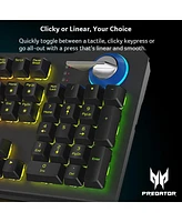 acer Predator Aethon 700 Gaming Keyboard:Clicky or Linear-Your Choice|Per-Key 16.8M Rgb Colors Backlighting|Programmable|Dedicated Media Keys & Dial|1