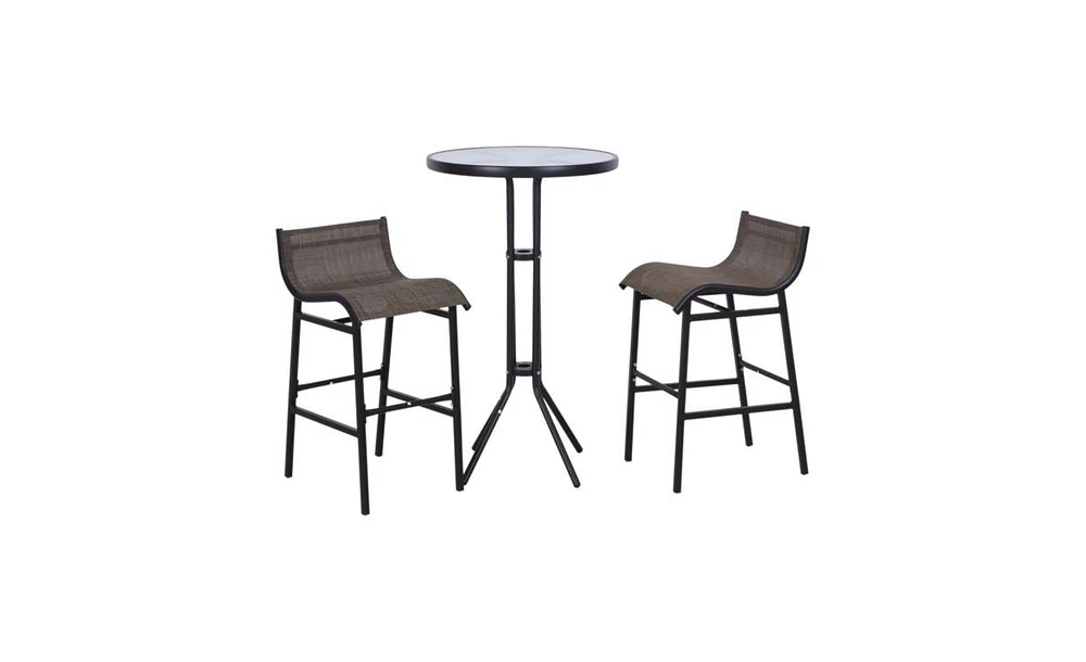 3-Piece Outdoor Bistro Set for Patio, Garden, or Balcony Dining