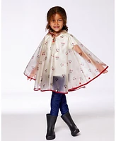 Deux par Deux Girl Red Cherry Printed Rain Cape - Toddler|Child