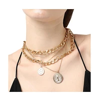 Coin Chainlink Multi-Layer Necklace