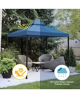 Yescom 10x10Ft UV30+ Gazebo Replacement Top for 2 Tier Outdoor Canopy Cover Patio Backyard Party Deck Blue