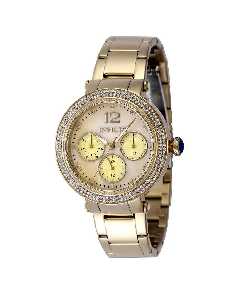 Invicta Women's 48113 Bolt Quartz Chronograph Gold Dial Watch
