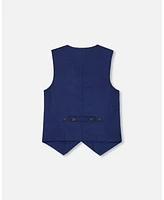 Deux par Toddler Boys Sleeveless Vest Navy Blue - Toddler|Child