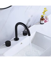 8 in. Widespread 2-Handle High-Arc Bathroom Faucet in Matte Black