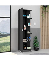 Depot E-shop Venus Linen Single Door Cabinet, Five External Shelves